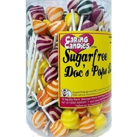 Caring Candies - Sugar Free Doc Pop 8gr Sour Lollies