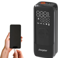 משאבת אוויר נטענת כוללת סוללת גיבוי ופנס Energizer
