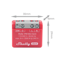 ממסר אלחוטי חכם כולל מדידת הספק Shelly 1‎PM Mini Gen4