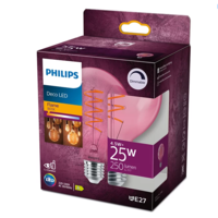 נורת לד גלוב 95 פילמנט ורוד 4.5W לעמעום PHILIPS