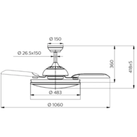 מאוורר תקרה זהב להבים נשלפים Bliss Philips