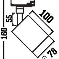 ספוט LED קצר מתכוונן לפס צבירה 12W 