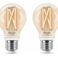 מארז 2 נורות חכמות שקופות Philips Smart LED Filament A60 7W