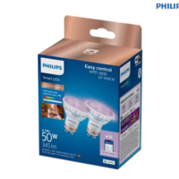 מארז 2 נורות דקרויקה צבעוניות חכמות Philips Smart LED Spot GU10 4.9W