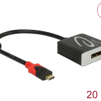 מתאם USB-C זכר לחיבור מסך DisplayPort 4K 60 Hz