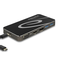 תחנת עגינה אוניברסלית USB-C 3.2 4K ל- 3 מסכים בו זמנית עם אספקת מתח דגם Delock D87773