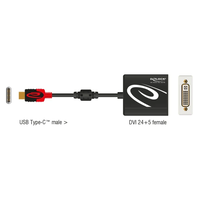 מתאם USB-C זכר לחיבור מסך DVI 4K 30 Hz