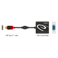 מתאם USB-C זכר לחיבור מסך VGA