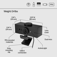 מצלמת רשת HP 620 FHD Webcam (windows hello compatible)