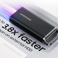 כונן SSD חיצוני נייד Samsung Portable SSD T5 EVO USB 3.2 2TB דגם MU-PH2T0S/WW בצבע שחור