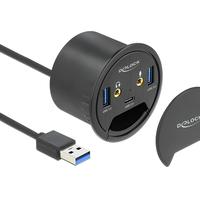 מפצל USB HUB שולחני USB 3.2 עם 3 כניסות USB-A/C + אודיו Delock