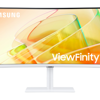 מסך מחשב ‏34 ‏אינטש Samsung ViewFinity S6 S34C650TAM Thunderbolt 4 & Lan,KVM צבע לבן סמסונג