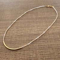 שרשרת קריסטלים לבנה וזהב בעיצוב JewelRina | תכשיט יוקרתי