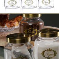 סט קפה תה סוכר זכוכית