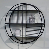 נישת מתכת עגולה מדפי מראה