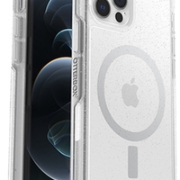 כיסוי OTTERBOX לIPHONE PRO 12דגם SYMMETRY STARDUST MAGSAFE צבע שקוף מנצנץ
