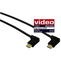 כבל HDMI איכותי זוויתי באורך 3 מטר , תומך בהעברת 4K ותלת מימד לקבלת תמונה נקיה ומושלמת HAMA