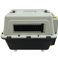 כלוב טיסה XGH מאושר ITA לטיסה כולל גלגלים, קערות ושטיחון- 81.4X58.6X58.4 ס