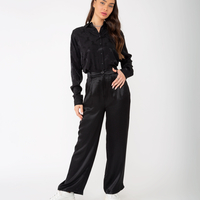 SATIN PANTS BLACK