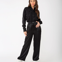 SATIN PANTS BLACK
