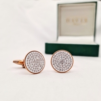 חפת סברובסקי עגול שיבוץ צפוף זהב אדום רקע לבן