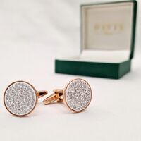 חפת סברובסקי עגול שיבוץ צפוף זהב רקע לבן