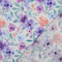 אריג כותנה וואל דפוס פרחים סגלגלים דיגיטלי