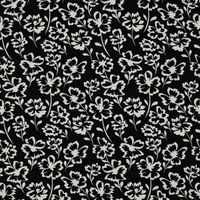 בד פוטר דפוס פרחים בגווני שחור לבן