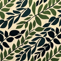 אריג ויסקוזה דפוס עלים טרופיים על רקע צהבהב