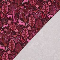 פרנץ טרי דפוס דיגיטלי חיות היער על רקע בורדו