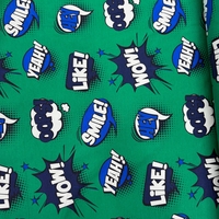 בד פוטר דפוס קומיקס על רקע ירוק