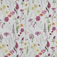 אריג כותנה וואל דפוס דיגיטלי איור בוטני