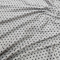 טריקו ויסקוזה דפוס נקודות סיכה שחור על רקע אפור מלאנז