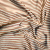 2 מטר אריג שיפון פסים כתום בריק וצהוב מוזהב