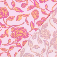 אריג ויסקוזה דפוס בוהו בגווני ורוד ותפוז