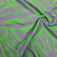 אריג ויסקוזה דפוס אבסטרקטי גווני לילך וירוק