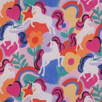 אריג כותנה דפוס דיגיטלי חדי קרן צבעוניים