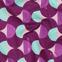 אריג כותנה עמיד במים דפוס אבסטרקטי גווני סגול ומנטה