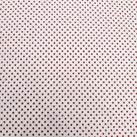 אריג כותנה נקודות סיכה אדום על רקע לבן