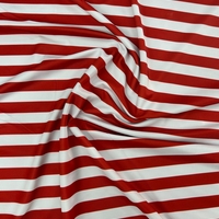 לייקרה פסים אדום לבן רוחב פס 1.5 סמ