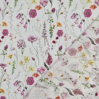 אריג כותנה וואל דפוס דיגיטלי איור בוטני