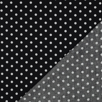 אריג כותנה נקודות לבן על רקע שחור