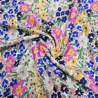 טריקו ויסקוזה חגיגת הפרחים בגווני סגול כחול וורוד