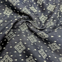 אריג כותנה וואל דפוס בוהו על רקע נייבי