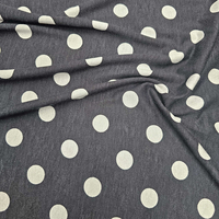 טריקו ויסקוזה דפוס נקודות לבן על רקע שחור