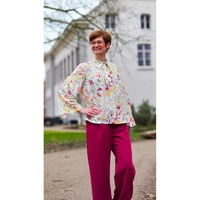 אריג ויסקוזה דפוס פרחי בר פסטלים