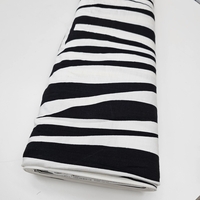 אריג פשתן ויסקוזה דפוס אמורפי בגווני שחור לבן