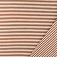 טריקו כותנה פסים דקים גווני חמרה ולבן
