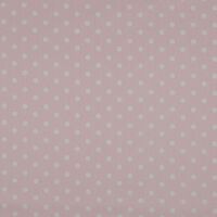 אריג כותנה נקודות לבן על רקע ורוד בייבי