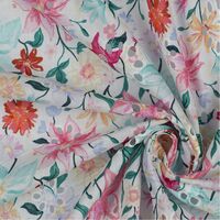 אריג כותנה תחרה פרחוני דגם רומא